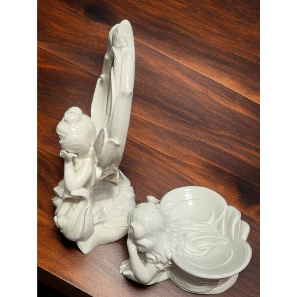 Fitz and Floyd Fairies Collection Vintage 1979-1995 Desk Mirror and Soap Dish - Picture 8 of 11